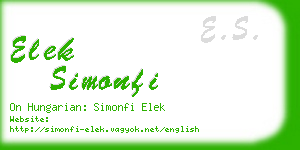elek simonfi business card